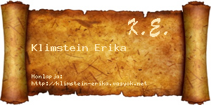 Klimstein Erika névjegykártya